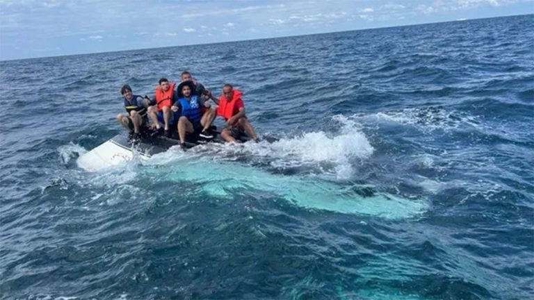 Coast Guard Rescues Five Men Stranded Atop Fishing Boat Off Florida’s Coast