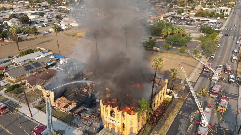 Three Alarm Fire Destroys San Bernardino Church