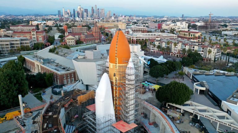 Construction Milestone Reached for Center That Will House Shuttle Endeavour