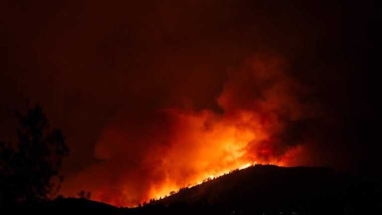 Firefighters Battle Fire At Hillside Home in Tujunga