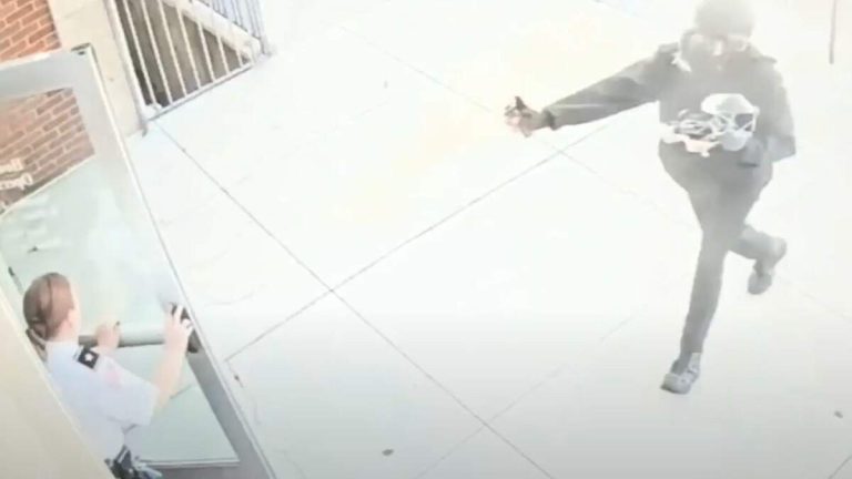 WATCH: Man In Gas Mask Storms Into Courthouse, Pepper-Spray Officers