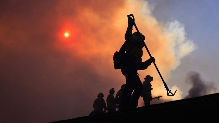 Vegetation Fire Burns in Sepulveda Basin