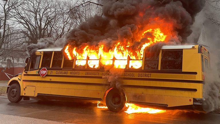 Hero Bus Driver Evacuates All Students After School Bus Burst Into Flames