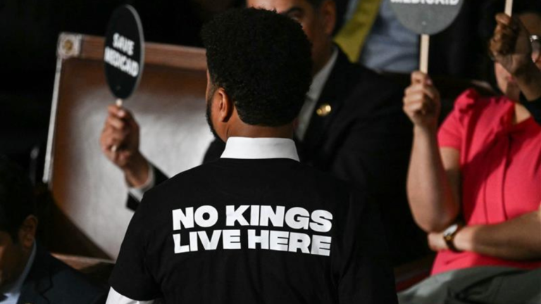 ‘No Kings Live Here’: Democrats Stage Walkout In Protest Of Trump’s Speech