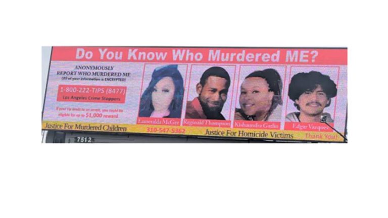 Billboards in LA County Highlight Unsolved Murders