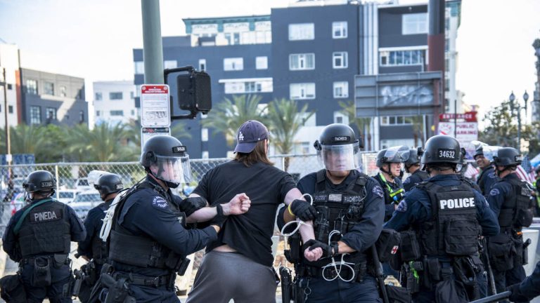575 Arrested, 10 Officers Injured in Downtown LA Protest Unrest