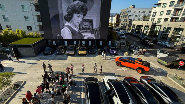 Protesters Rally Against New Tesla Diner in Hollywood