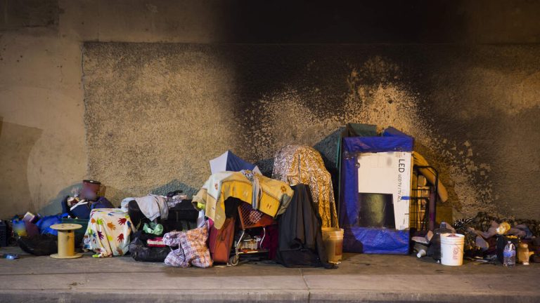 Tempers Flare During Homeless Encampment Sweep Along 405 in Van Nuys