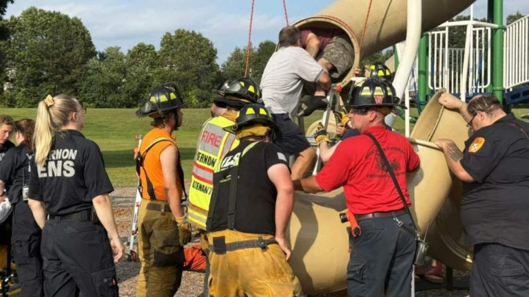 40‑Year‑Old Man Rescued After Getting Stuck In Playground Slide