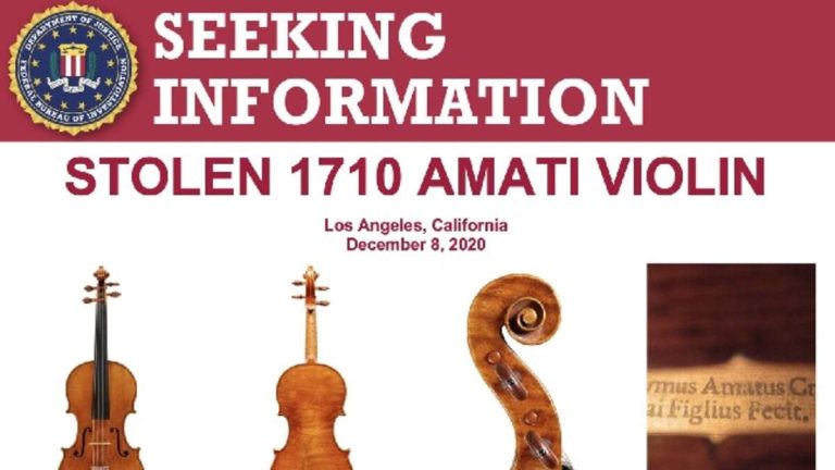 Federal Officials Seek Help Locating Stolen 1710 Amati Violin