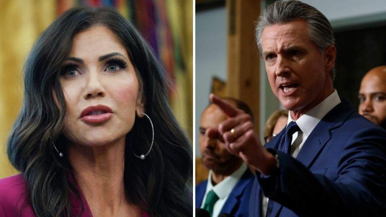 Kristi Noem Blasts Gavin Newsom’s ‘Really Menacing’ Warning
