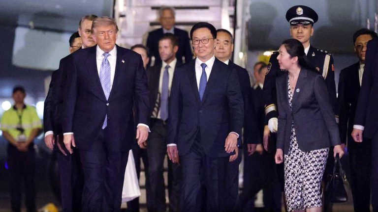 President Trump Arrives In China For High-Stakes Summit