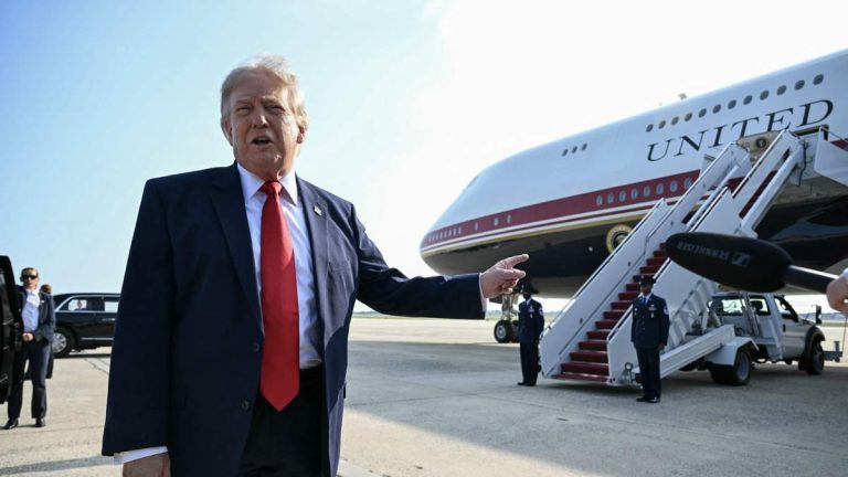 President Trump Takes First Flight On New Air Force One Gifted By Qatar